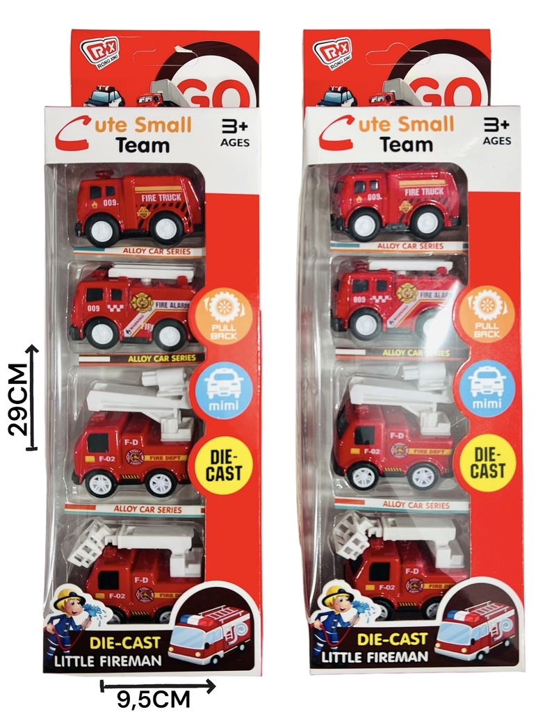 CAMION BOMBERO CAJA *4PCS  611219