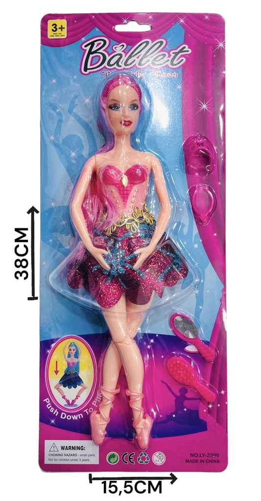MUÑECA BALLET C/ACC 16X5,5X38,5CM 610849/541910