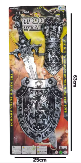 SET ESPADA Y ESCUDO 29X53CM 611796/541051