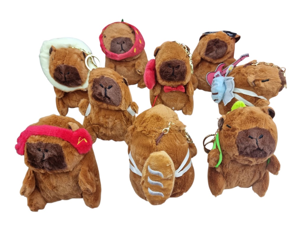 LLAVEROS DE PELUCHE CAPIBARA