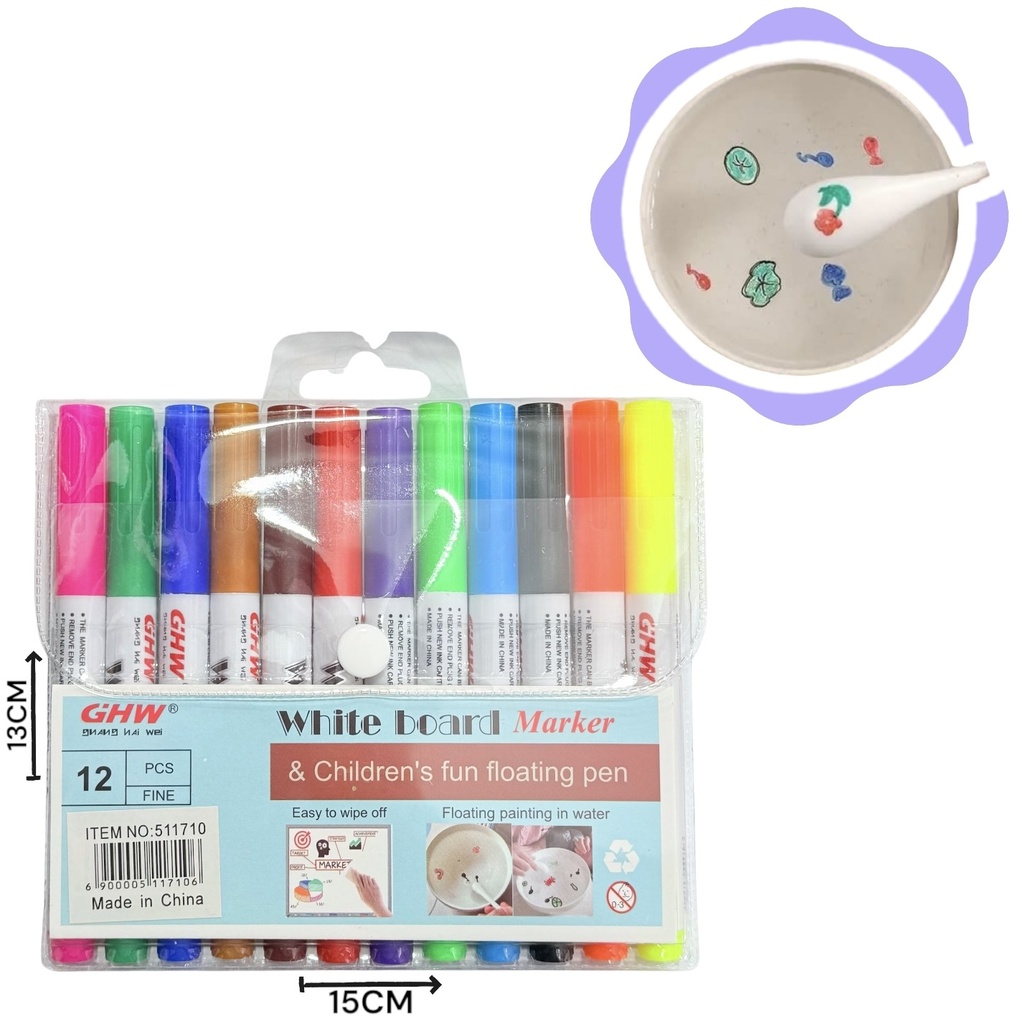 511710 MARCADORES PARA DIBUJOS FLOTANTES X12