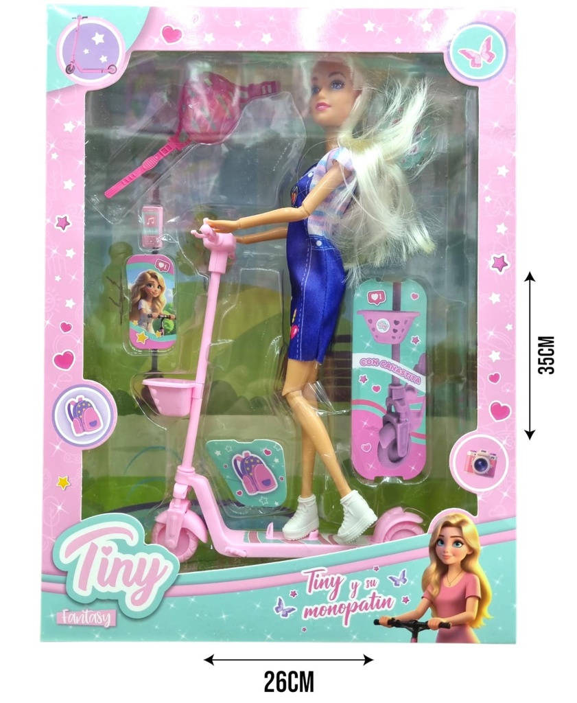 54925 MUÑECA TINY CON MONOPATIN