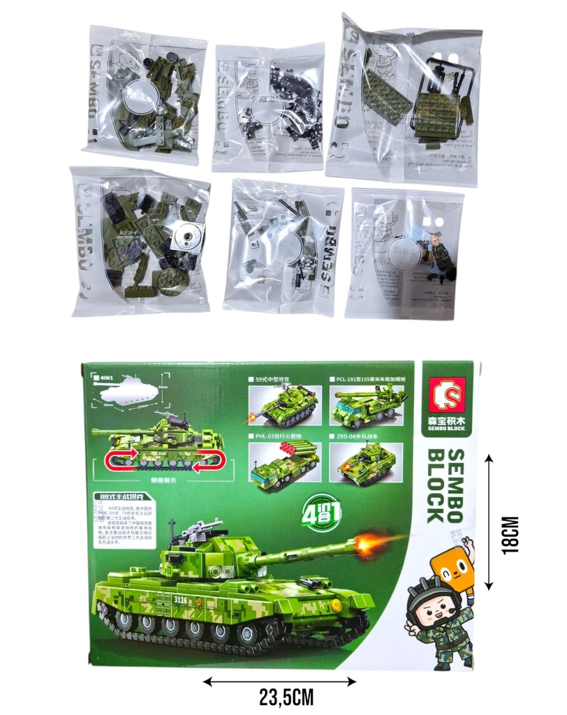 623407 BLOQUES SEMBO PARA ARMAR TANQUES(20312)