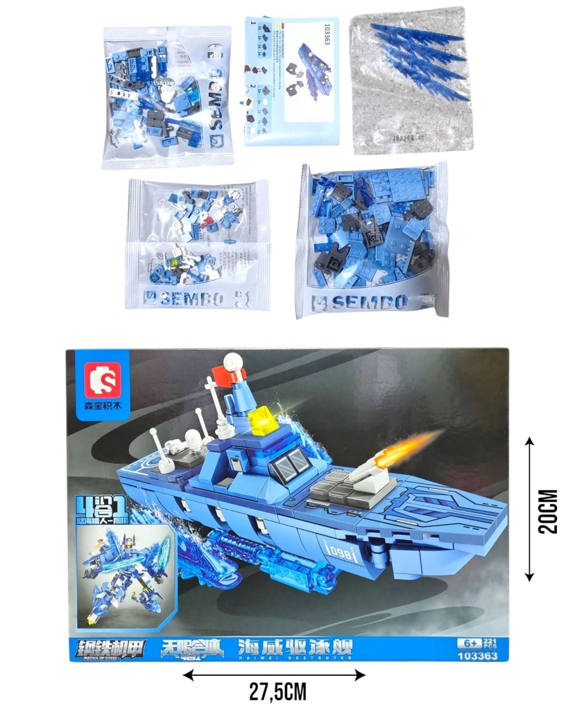 623419 BLOQUES SEMBO Vahiculos De Guerra 4 En 1 (10336)