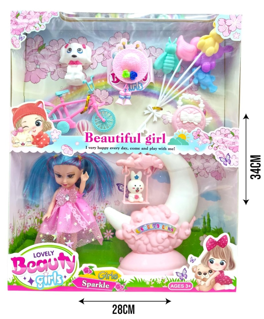 622950 MUNECA CON LUNA Y ACCESORIOS EN CAJA