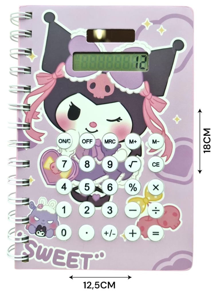 512363 LIBRETA CON CALCULADORA KUROMI