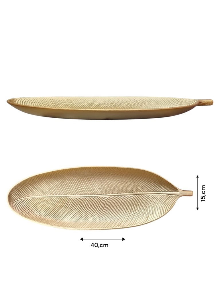 512156 BANDEJA HOJA  DORADA