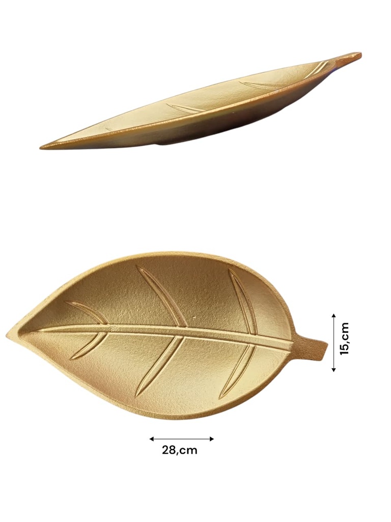 512146 BANDEJA HOJA DORADA