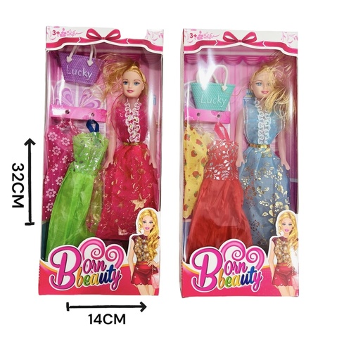 [P327752] 370182 MUÑECA CON VESTIDO Y CARTERA LUCKY 901510