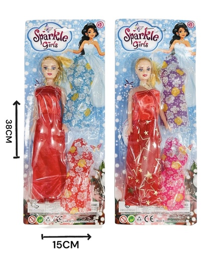 [P323375] 176805 MUÑECA C/ACCESORIOS VESTIDOS BLISTER 370155