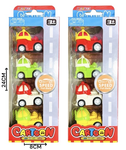 [P337917] AUTO X4 PULL BACK CARTOON 611107/292896