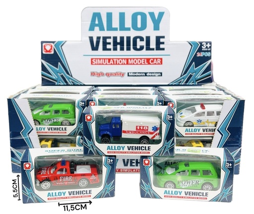 [P337739] AUTO DE METAL ALLOY VEHICLE *24 PCS 611240/286239 999-1
