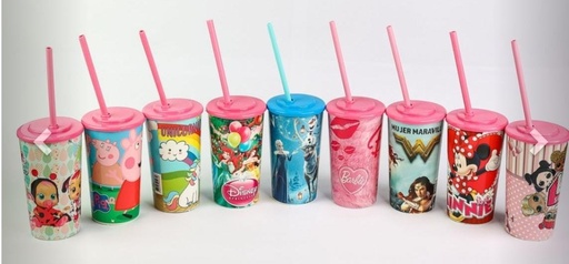[036124] VASO INFANTIL TAPA PLANA Y SORBETE 4537