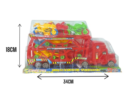 [353233] CAMION MOSQUITO C/ MOTOS 33,5X7,5X18CM 610996