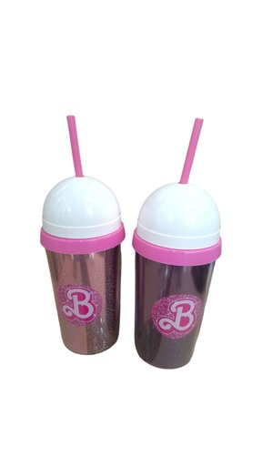 [000201] VASO TERMICO BARBIE 3D T/ESFERA Y SORBETE BRILLO 10020