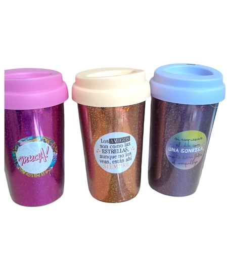 [027100] VASO TERMICO 3D FRASES TAPA CAFE 10027
