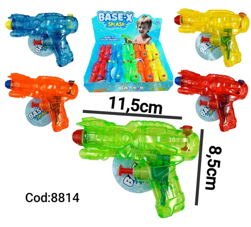 [088365] 8814 PISTOLA DE AGUA COLORES TRANSPARENTE X20