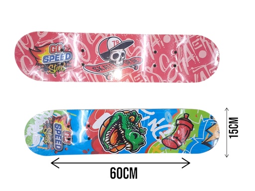 [220421] SKATE GO SPEED STREET DISEÑOS MIX 60x15CM 10100
