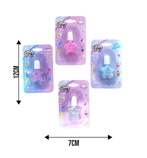 ESMALTE DE UÑAS TINY COLORES Y DISEÑOS SURTIDOS 11X8X3CM 3321