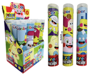 [114198] LAPICES DE COLORES EN TUBO C/SACAPUNTAS X12U 511419