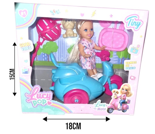 [116952] MUÑECA LUCY CON MOTO Y ACCESORIOS 54910
