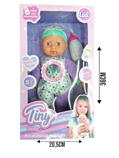 [059808] BEBOTE TINY CON MAMADERA Y SONIDO 32CM 53722