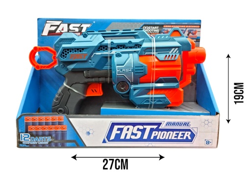 BH802 PISTOLA MANUAL C/12 BALAS DE GOMA EVA