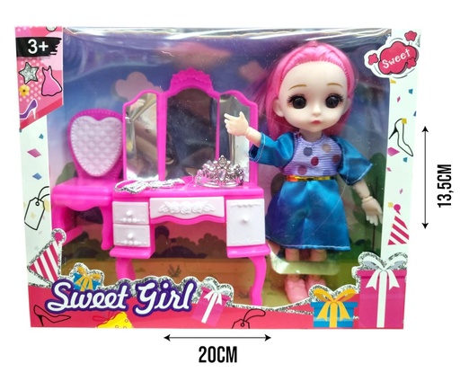 622936 MUÑECA CON MUEBLE Y ACCESORIOS