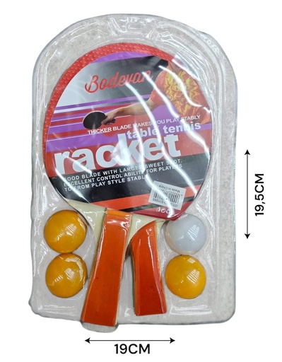 511866 PALETA PINGPONG CON 4 PELOTAS