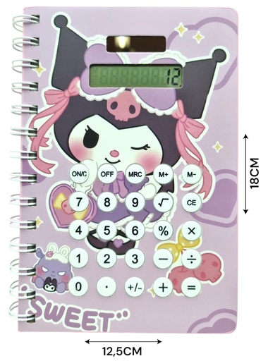 512363 LIBRETA CON CALCULADORA KUROMI