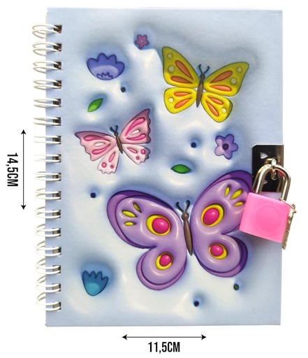[123923] 512392 DIARIO CON CANDADO MARIPOSA